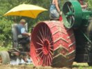 Closeup of Case tractor during plowing demonstration