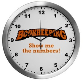 Funny bookkeeping wall clock