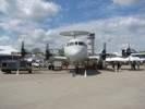 Front view of P-3 AEW radar aircraft